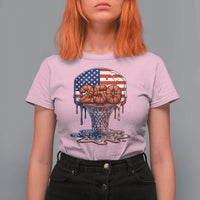 Patriotic Basketball Drip T Shirt For Women USA 250th Anniversary Gift