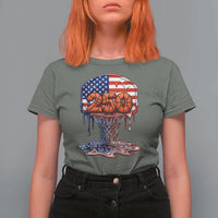 Patriotic Basketball Drip T Shirt For Women USA 250th Anniversary Gift