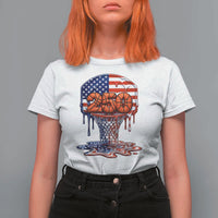 Patriotic Basketball Drip T Shirt For Women USA 250th Anniversary Gift