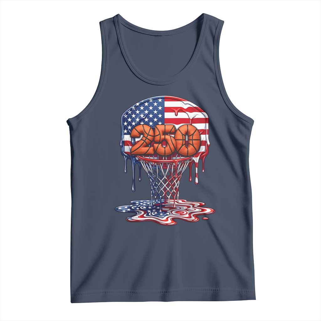 Patriotic Basketball Drip Tank Top USA 250th Anniversary Gift