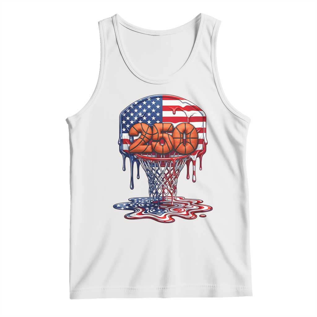 Patriotic Basketball Drip Tank Top USA 250th Anniversary Gift