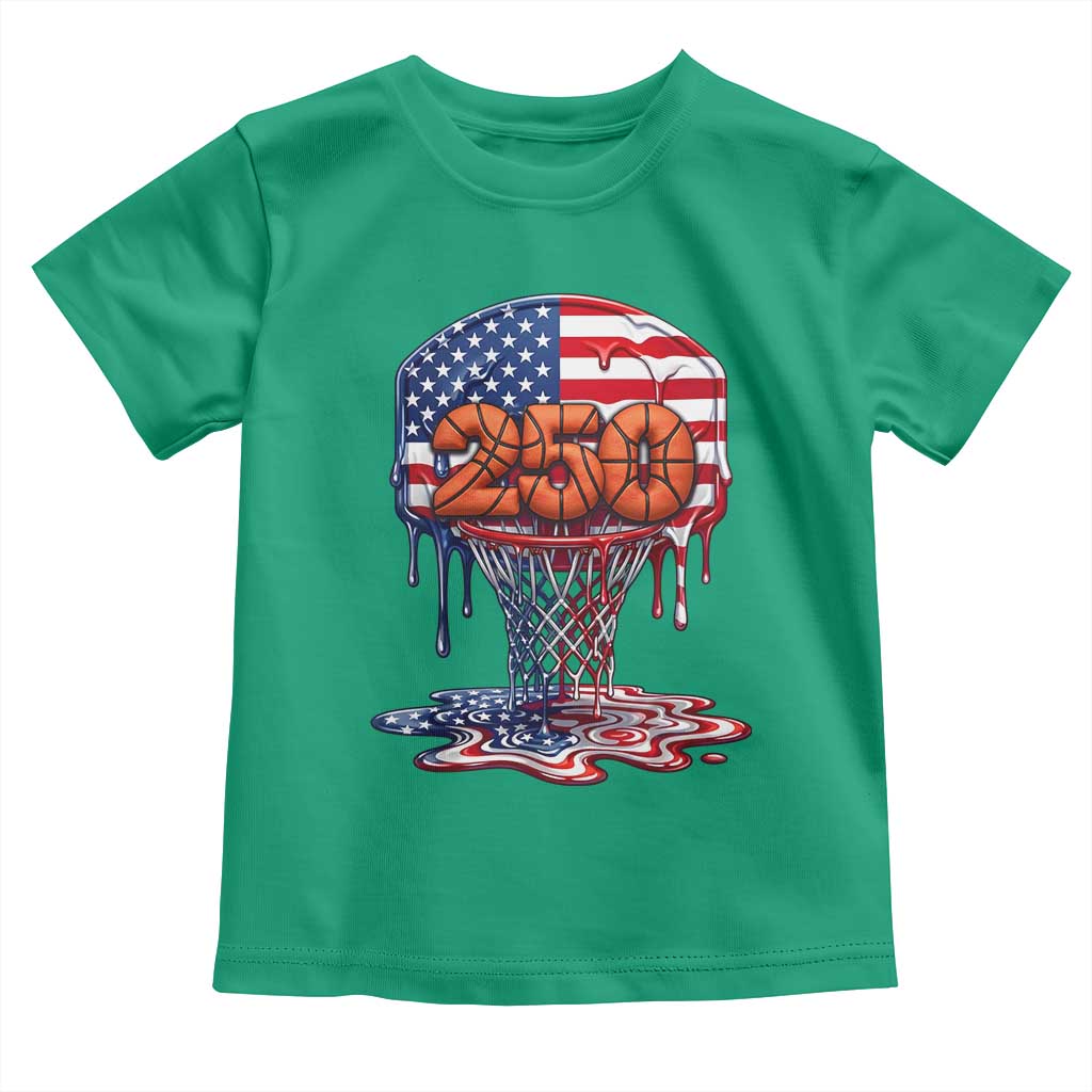 Patriotic Basketball Drip Toddler T Shirt USA 250th Anniversary Gift