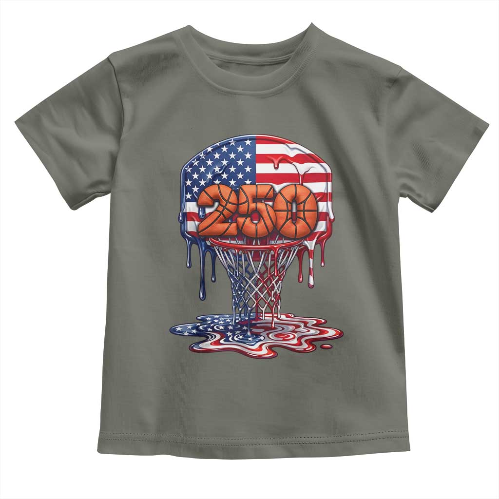 Patriotic Basketball Drip Toddler T Shirt USA 250th Anniversary Gift