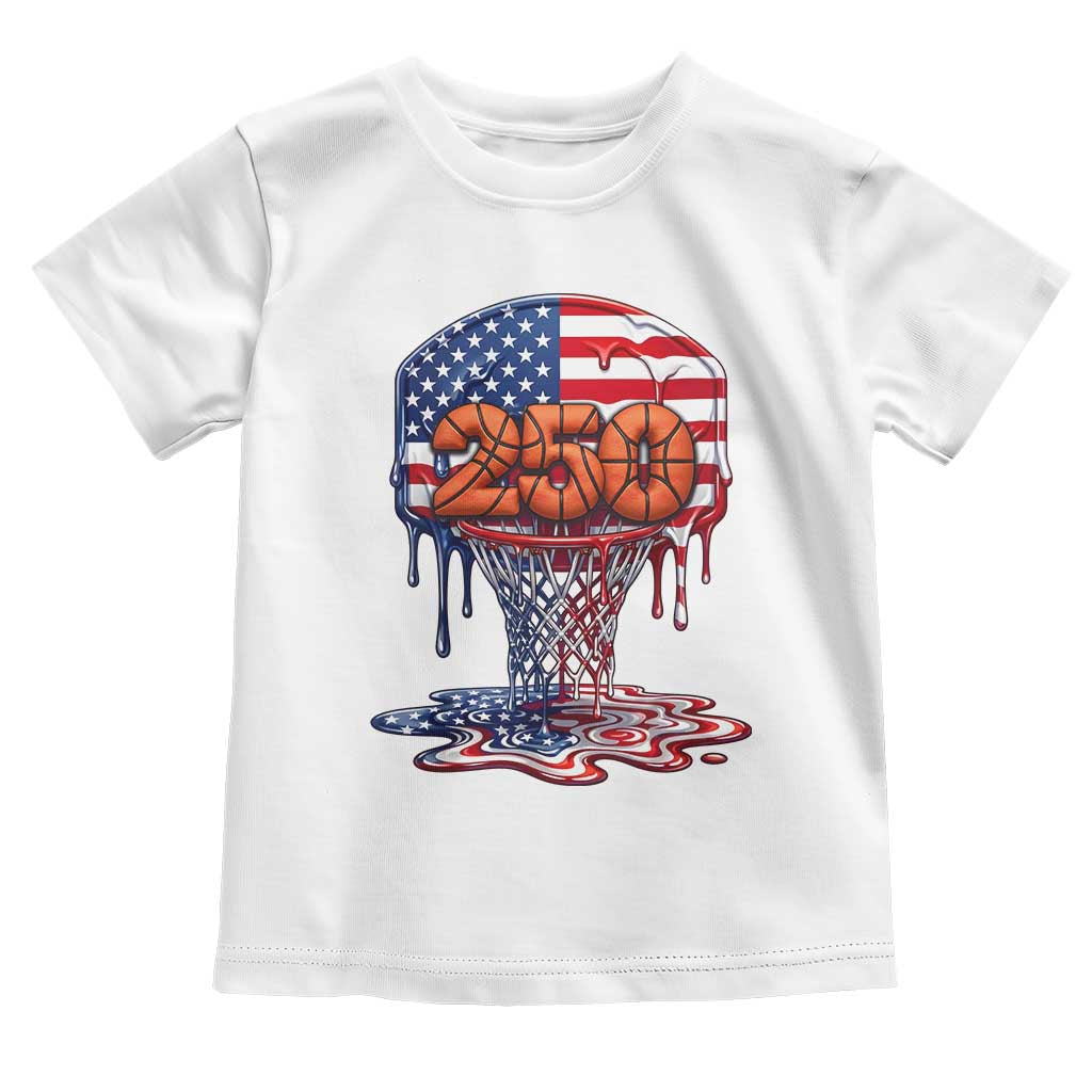 Patriotic Basketball Drip Toddler T Shirt USA 250th Anniversary Gift