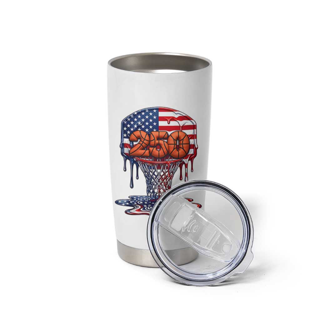 Patriotic Basketball Drip Tumbler Cup USA 250th Anniversary Gift