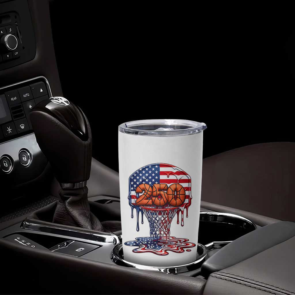 Patriotic Basketball Drip Tumbler Cup USA 250th Anniversary Gift