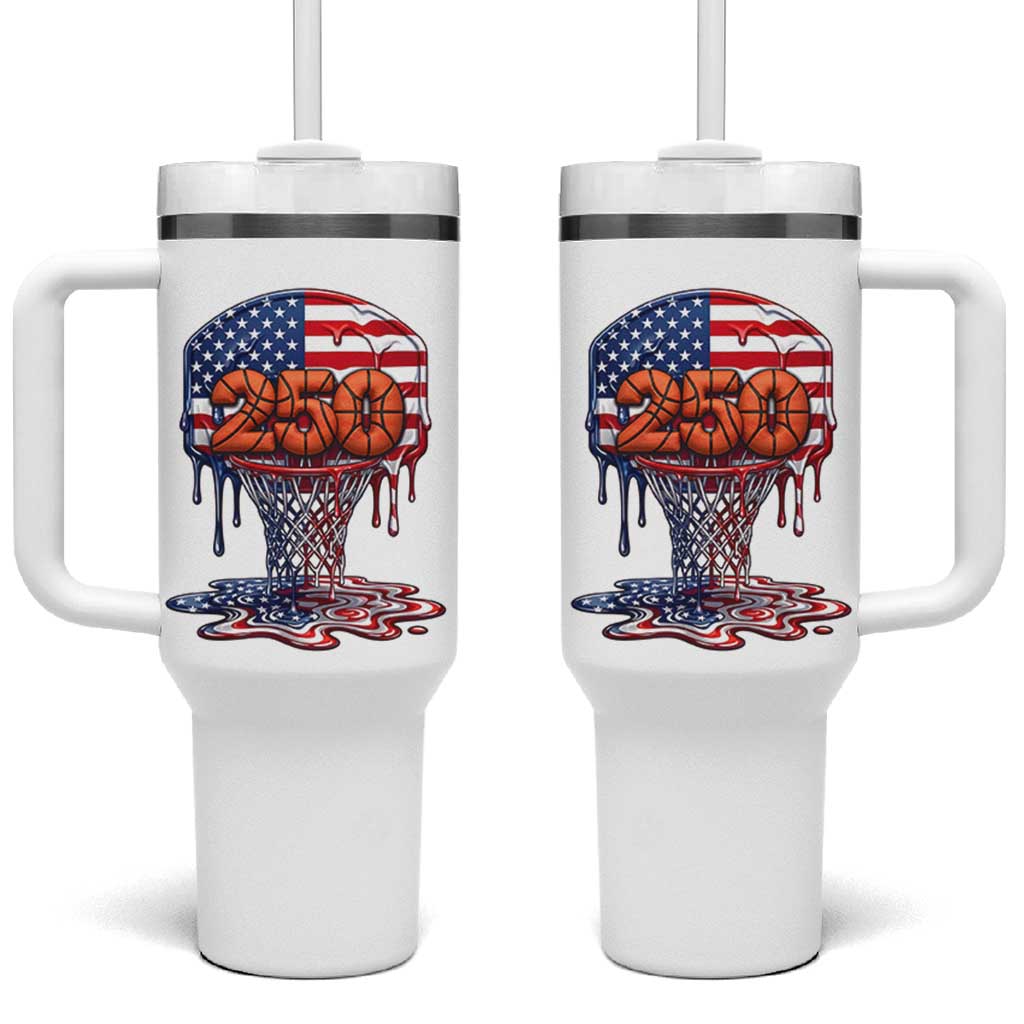 Patriotic Basketball Drip Tumbler With Handle USA 250th Anniversary Gift