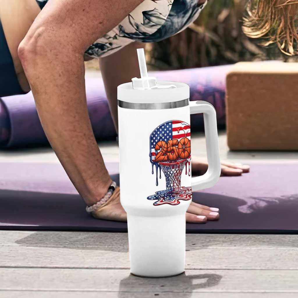 Patriotic Basketball Drip Tumbler With Handle USA 250th Anniversary Gift