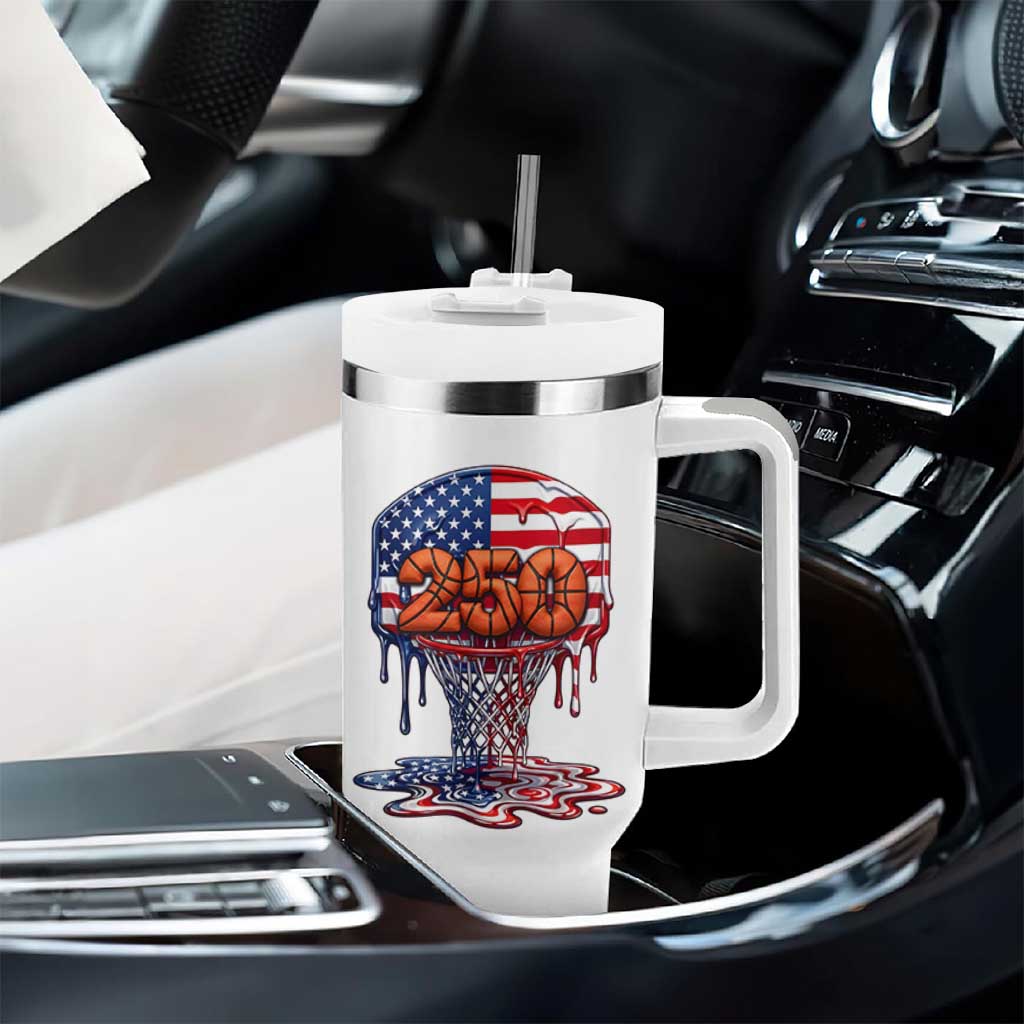 Patriotic Basketball Drip Tumbler With Handle USA 250th Anniversary Gift