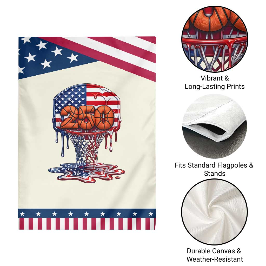 Basketball Drip Patriotic Garden Flag USA 250th Anniversary Gift
