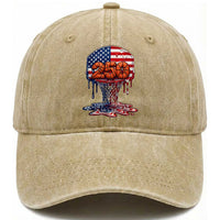Patriotic Basketball Drip Washed Cotton Baseball Cap USA 250th Anniversary Gift