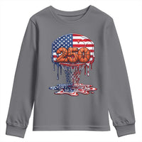 Patriotic Basketball Drip Youth Sweatshirt USA 250th Anniversary Gift