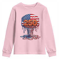 Patriotic Basketball Drip Youth Sweatshirt USA 250th Anniversary Gift