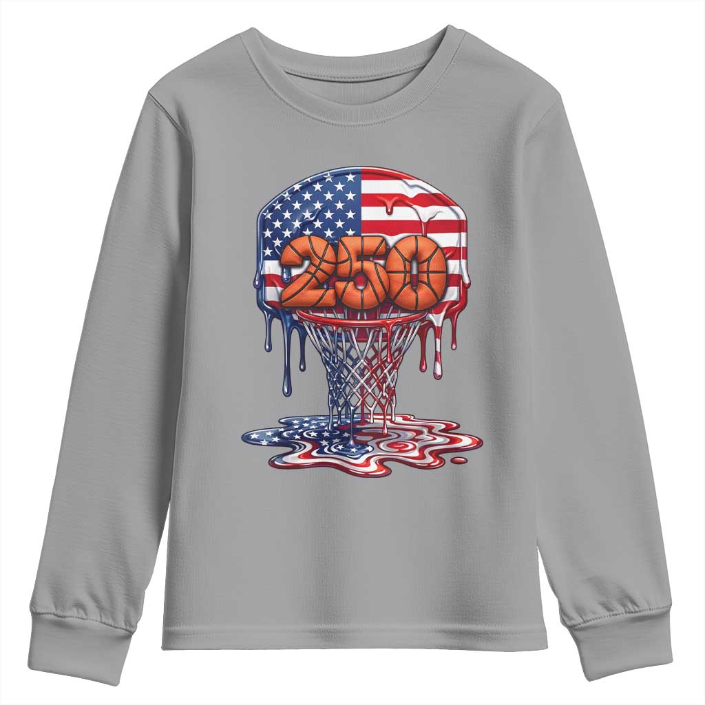 Patriotic Basketball Drip Youth Sweatshirt USA 250th Anniversary Gift