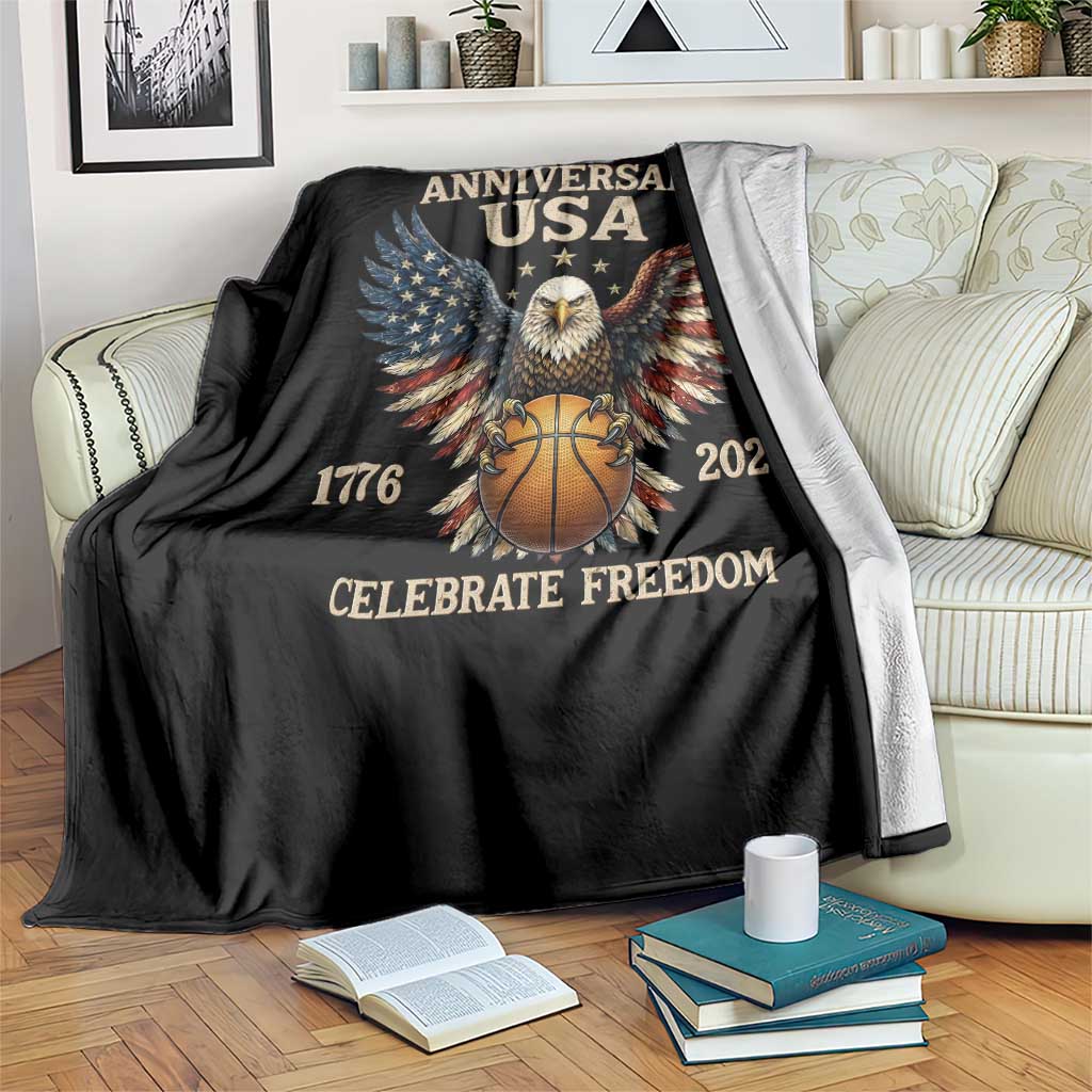 250 Years Of Freedom Basketball Throw Blanket Patriotic Athlete Gift