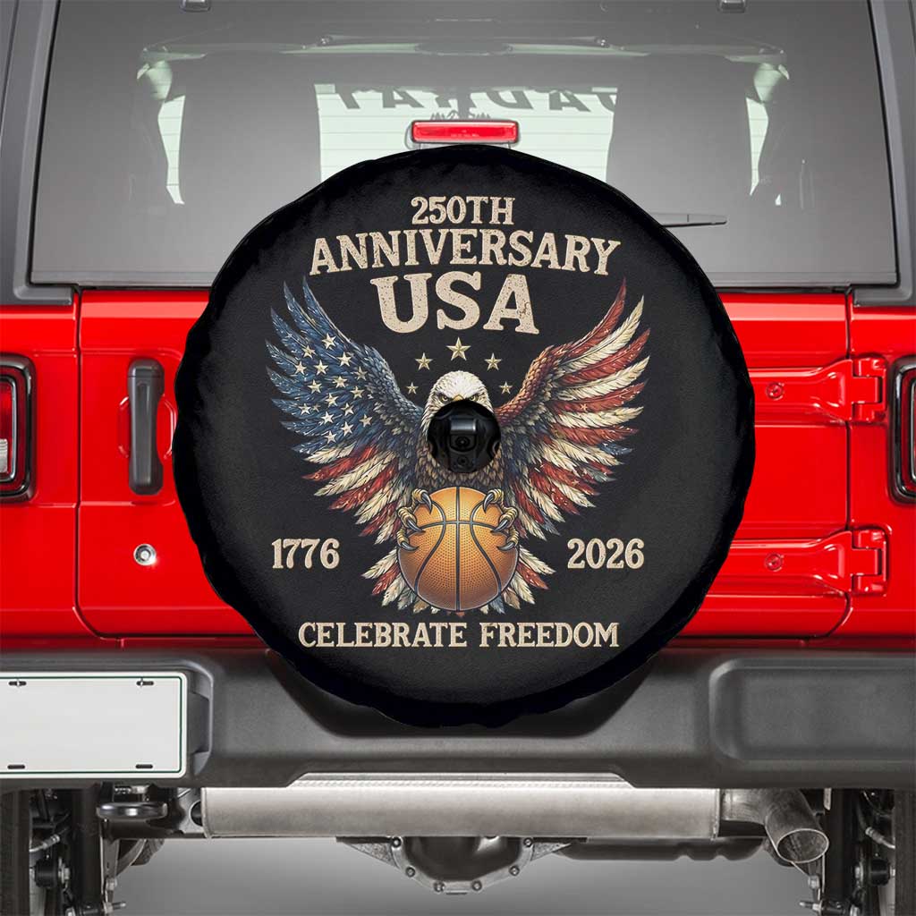 250 Years Of Freedom Basketball Spare Tire Cover Patriotic Athlete Gift