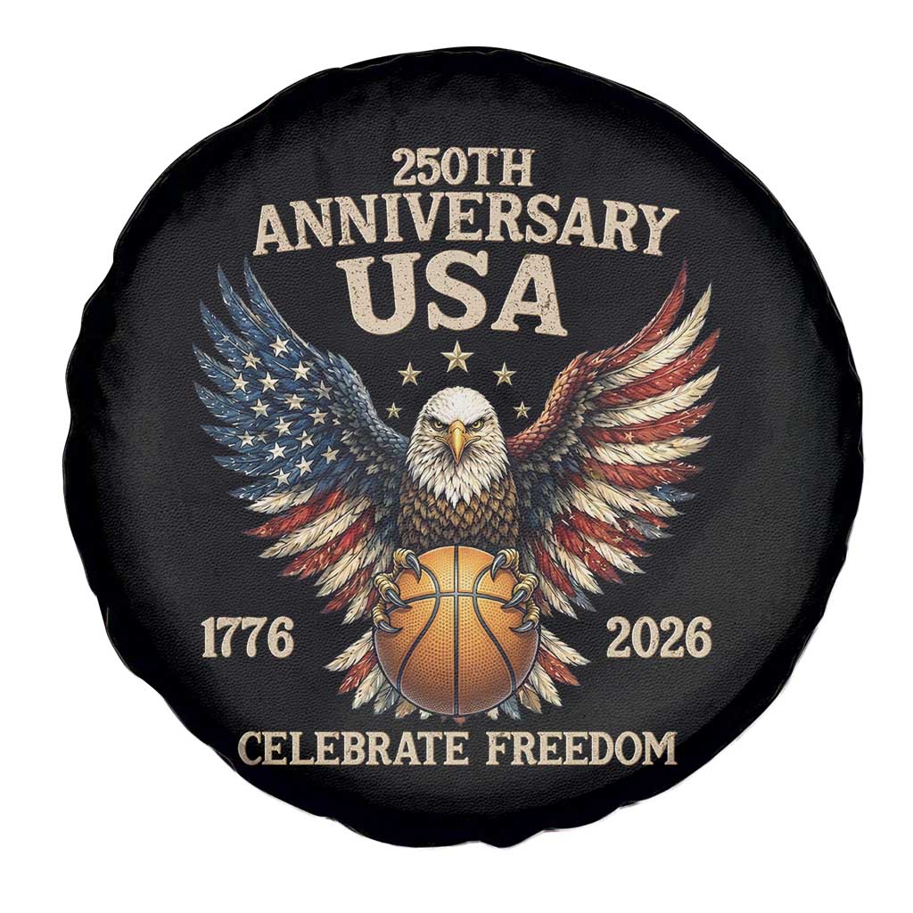 250 Years Of Freedom Basketball Spare Tire Cover Patriotic Athlete Gift