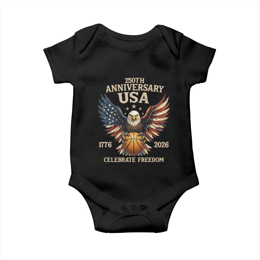250 Years Of Freedom Basketball Baby Onesie Patriotic Athlete Gift