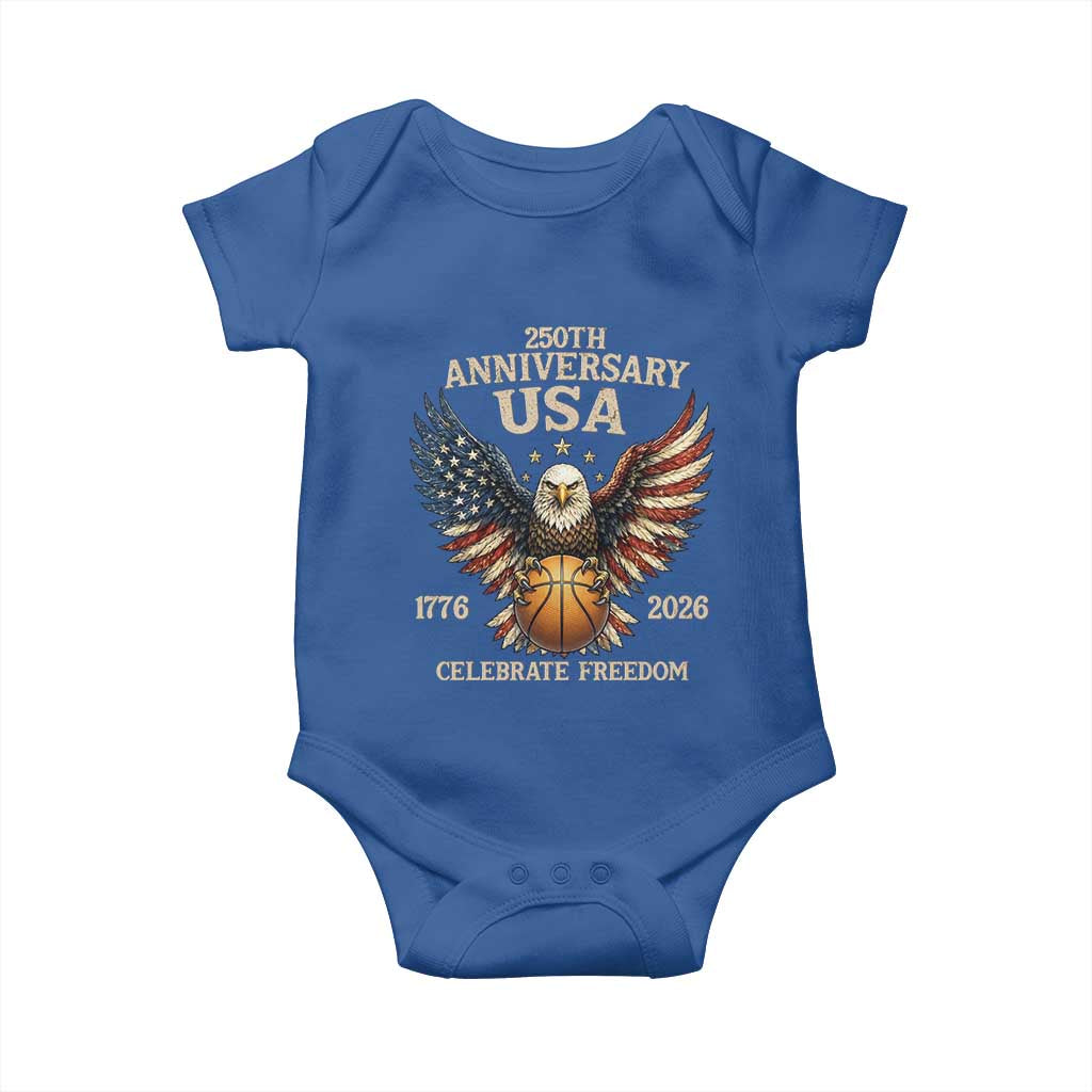 250 Years Of Freedom Basketball Baby Onesie Patriotic Athlete Gift