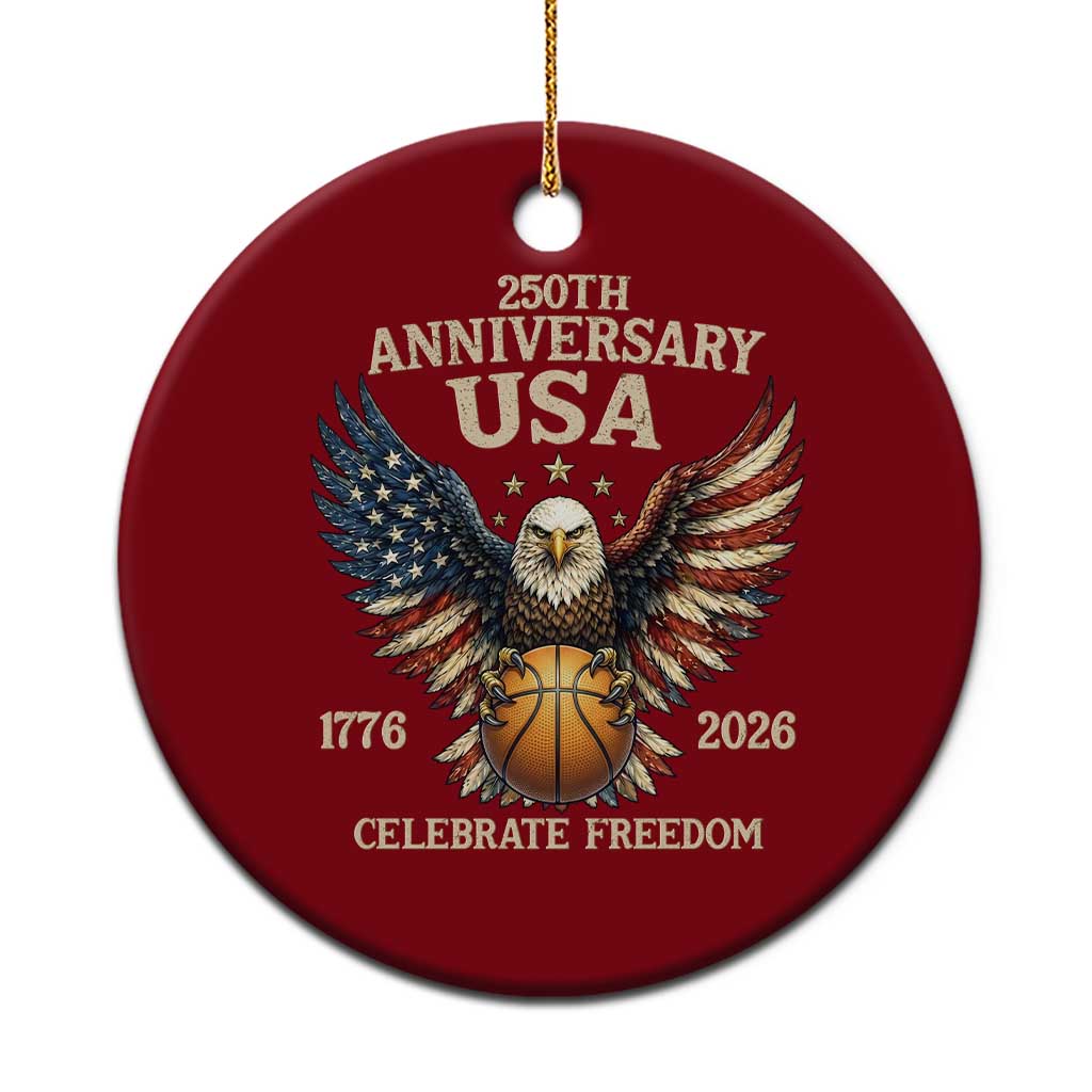 250 Years Of Freedom Basketball Ceramic Ornament Patriotic Athlete Gift