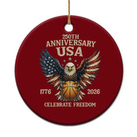 250 Years Of Freedom Basketball Ceramic Ornament Patriotic Athlete Gift