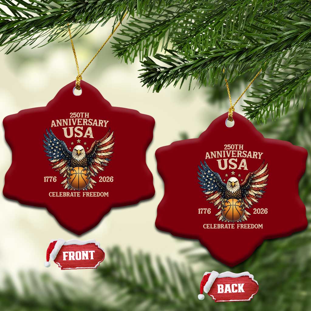 250 Years Of Freedom Basketball Ceramic Ornament Patriotic Athlete Gift