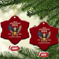 250 Years Of Freedom Basketball Ceramic Ornament Patriotic Athlete Gift