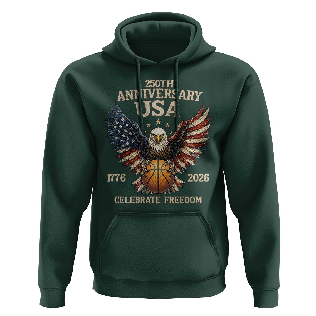 250 Years Of Freedom Basketball Hoodie Patriotic Athlete Gift