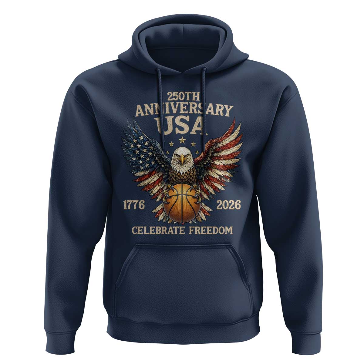 250 Years Of Freedom Basketball Hoodie Patriotic Athlete Gift