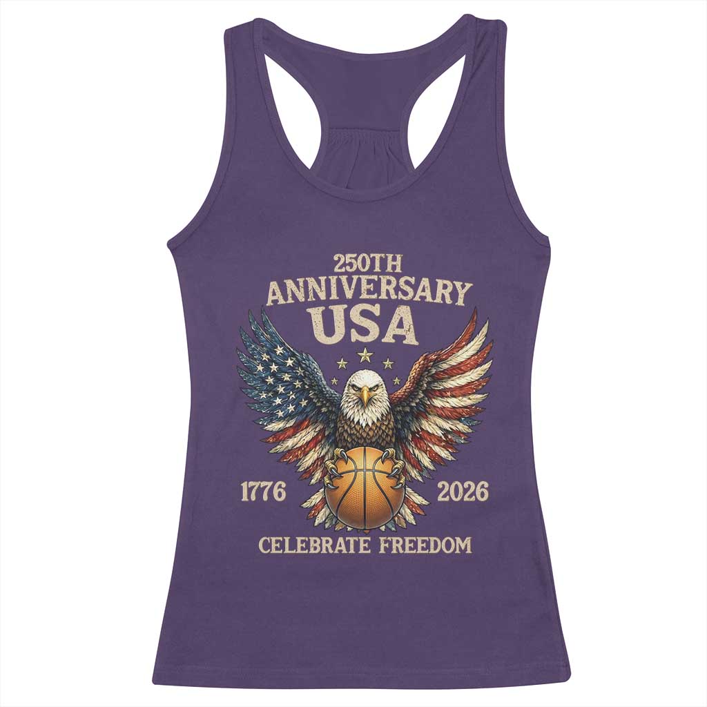 250 Years Of Freedom Basketball Racerback Tank Top Patriotic Athlete Gift