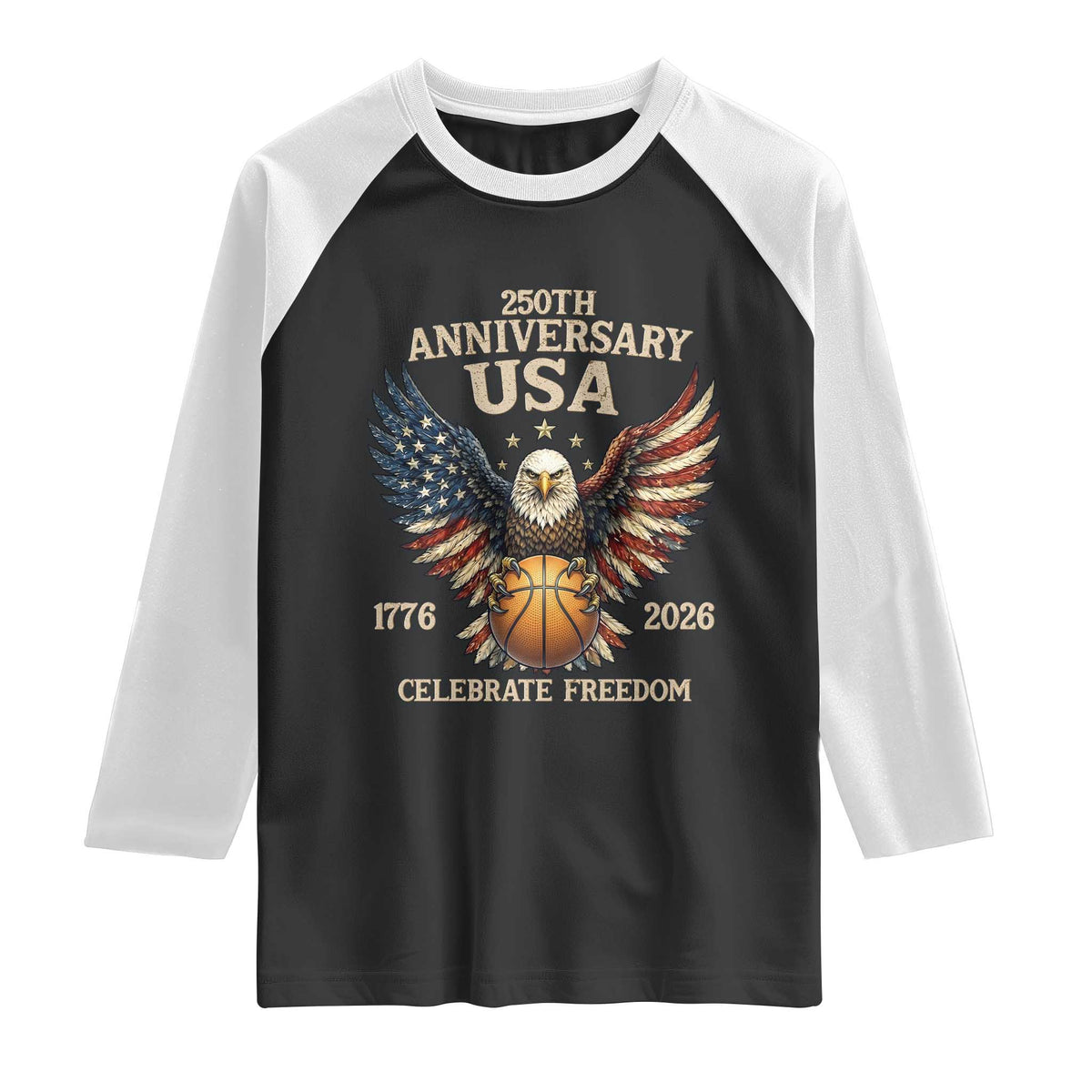 250 Years Of Freedom Basketball Raglan Shirt Patriotic Athlete Gift