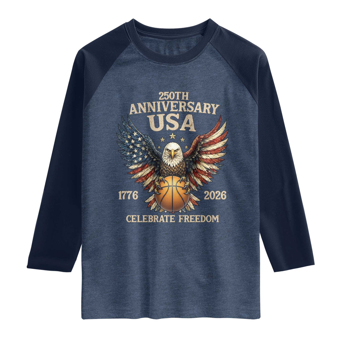 250 Years Of Freedom Basketball Raglan Shirt Patriotic Athlete Gift