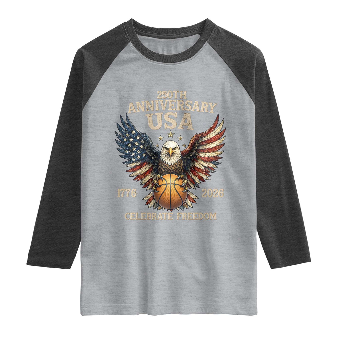 250 Years Of Freedom Basketball Raglan Shirt Patriotic Athlete Gift