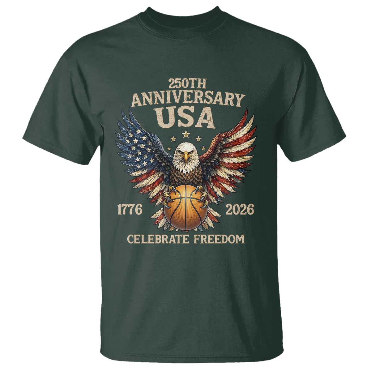 250 Years Of Freedom Basketball T Shirt Patriotic Athlete Gift