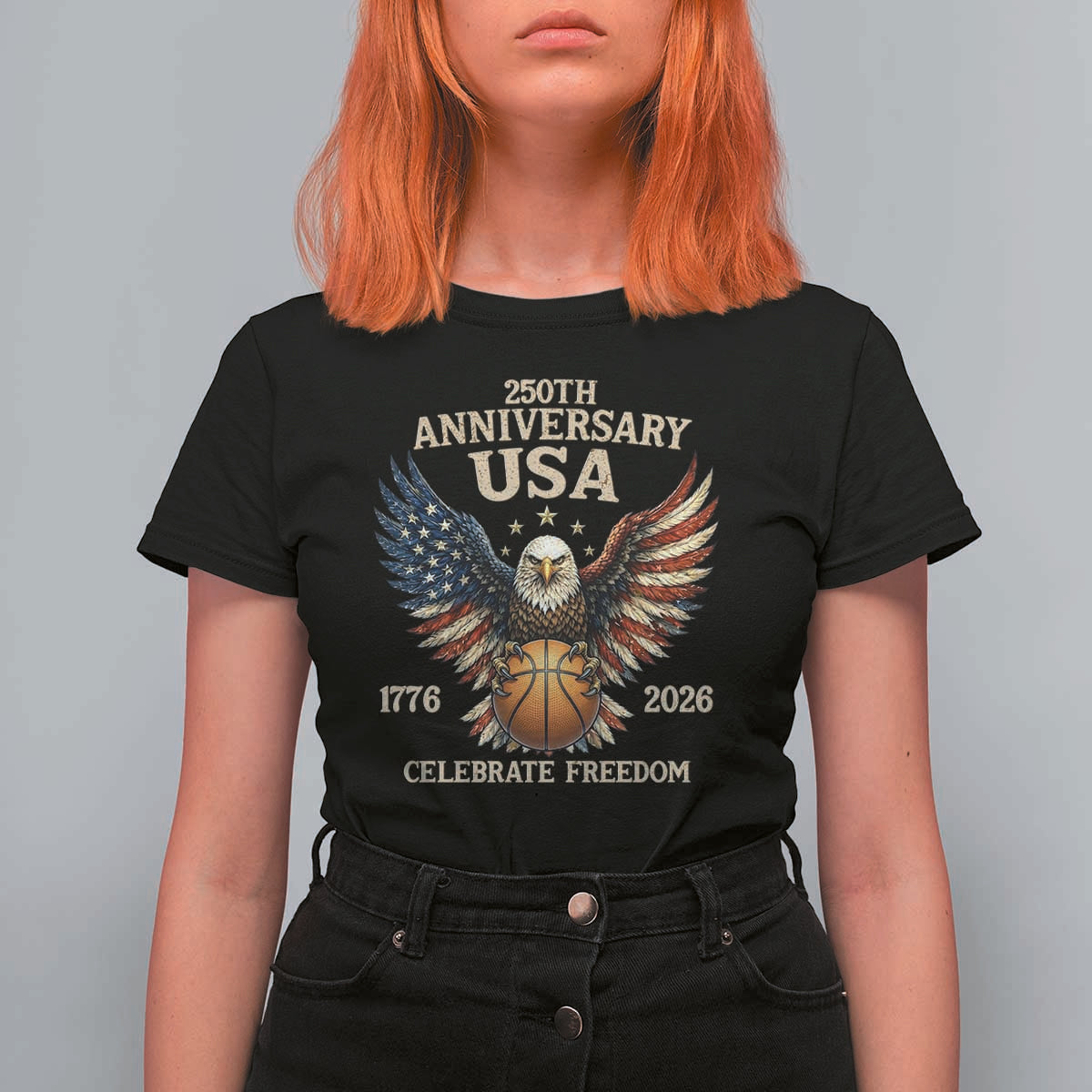 250 Years Of Freedom Basketball T Shirt For Women Patriotic Athlete Gift