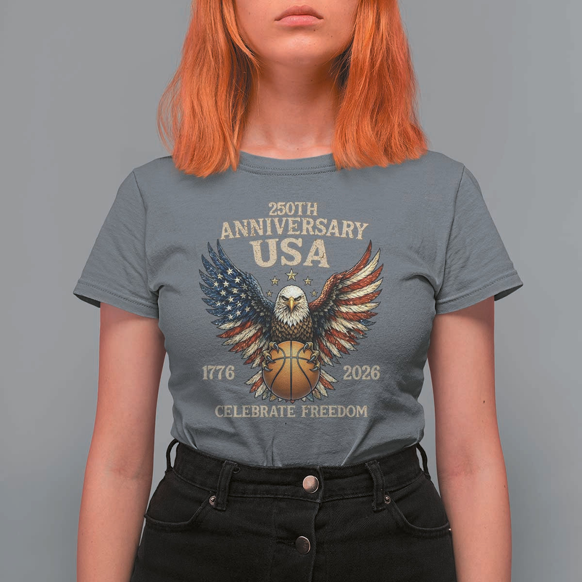 250 Years Of Freedom Basketball T Shirt For Women Patriotic Athlete Gift