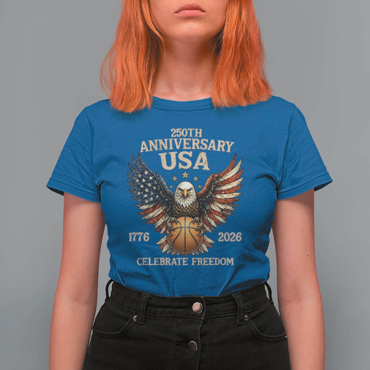 250 Years Of Freedom Basketball T Shirt For Women Patriotic Athlete Gift