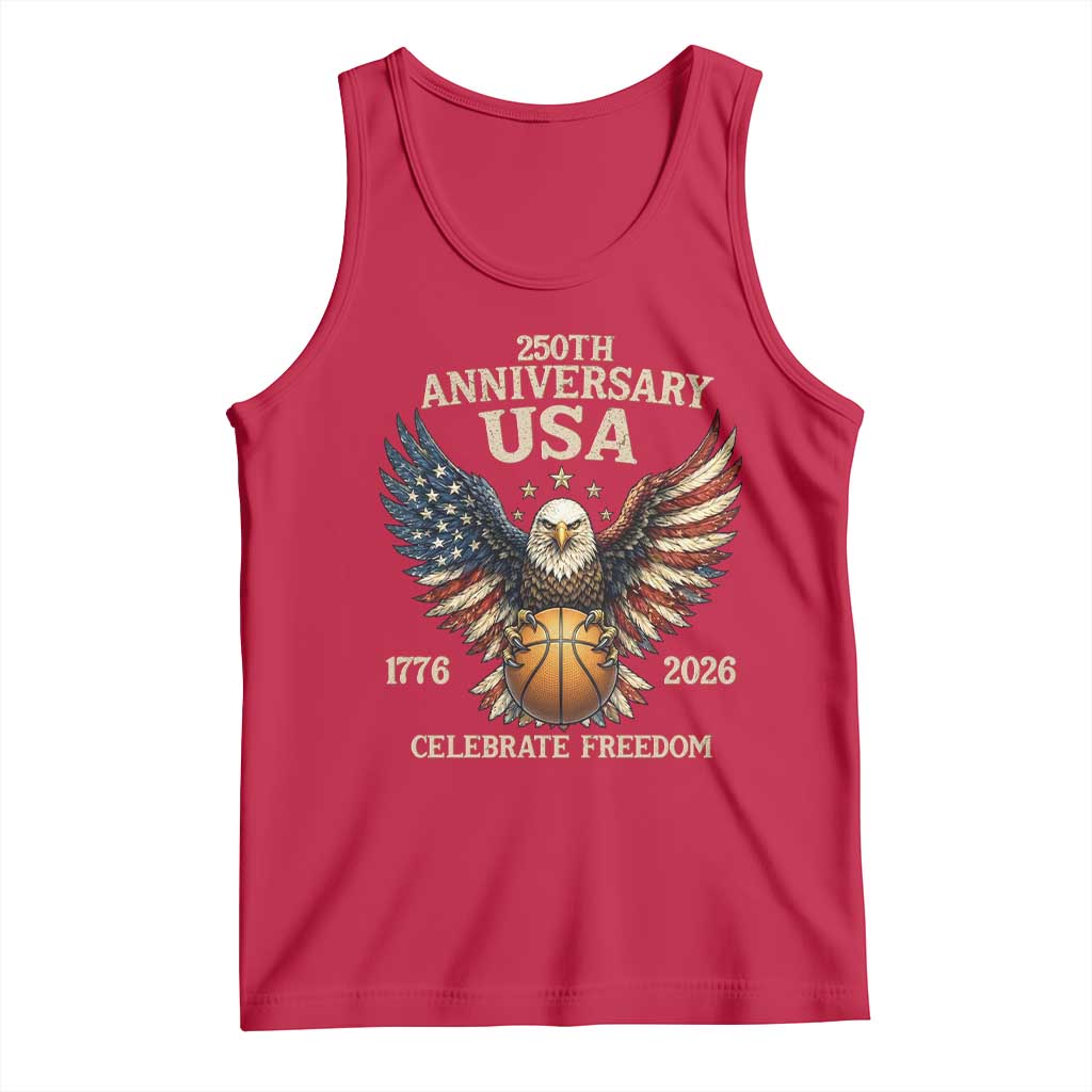 250 Years Of Freedom Basketball Tank Top Patriotic Athlete Gift