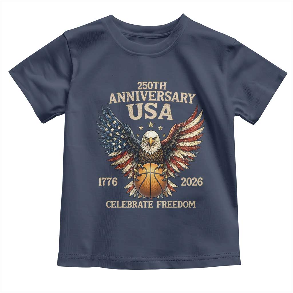 250 Years Of Freedom Basketball Toddler T Shirt Patriotic Athlete Gift