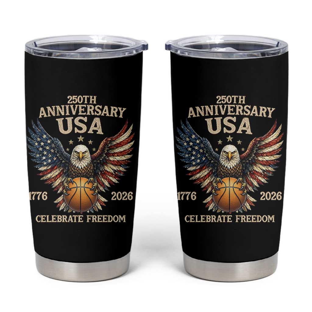 250 Years Of Freedom Basketball Tumbler Cup Patriotic Athlete Gift