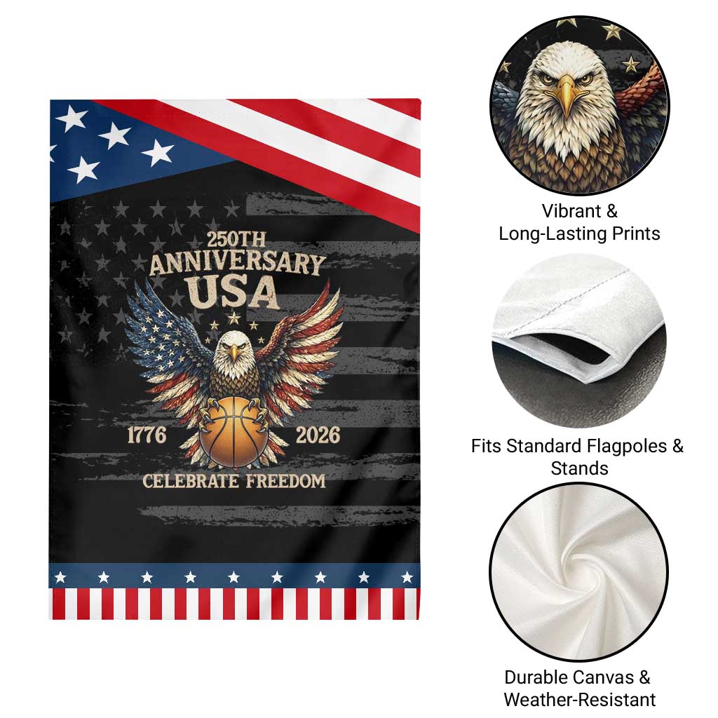 250 Years Of Freedom Basketball Patriotic Garden Flag Athlete Gift