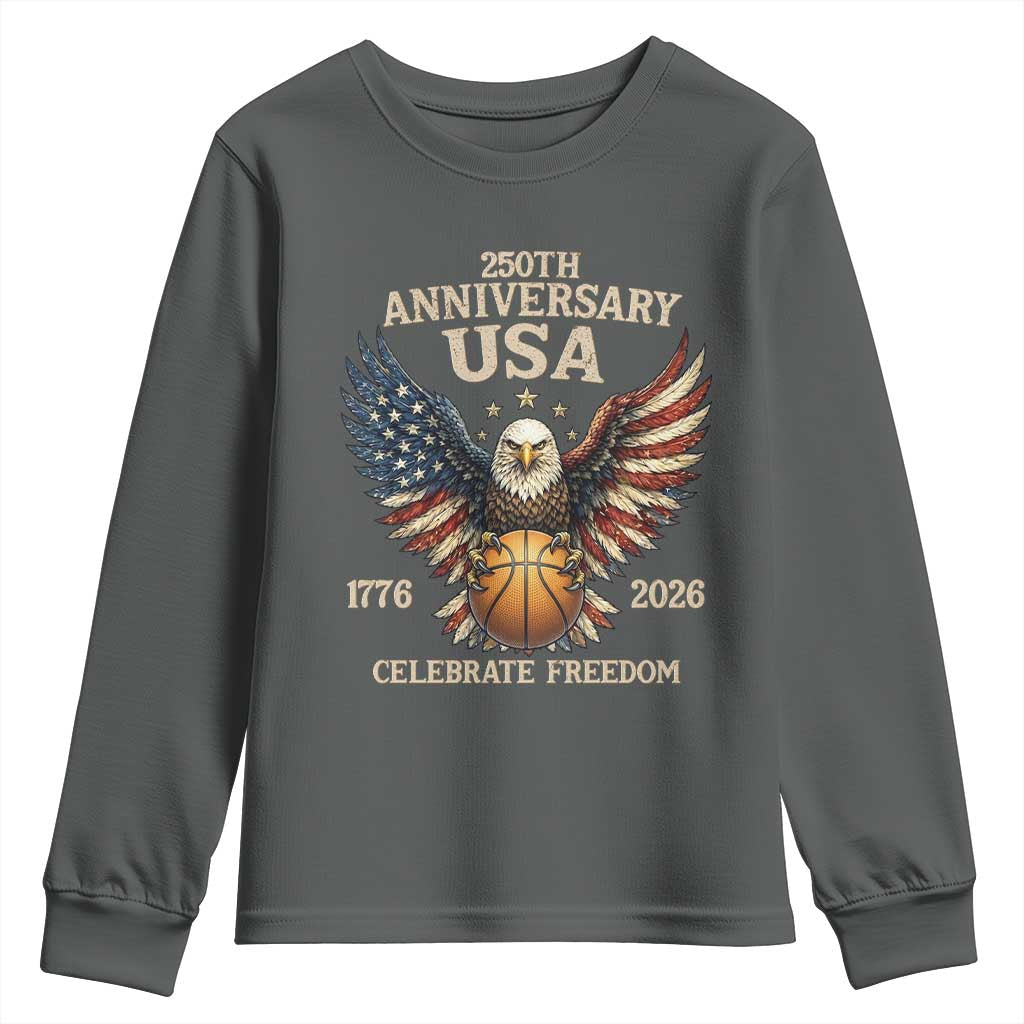 250 Years Of Freedom Basketball Youth Sweatshirt Patriotic Athlete Gift