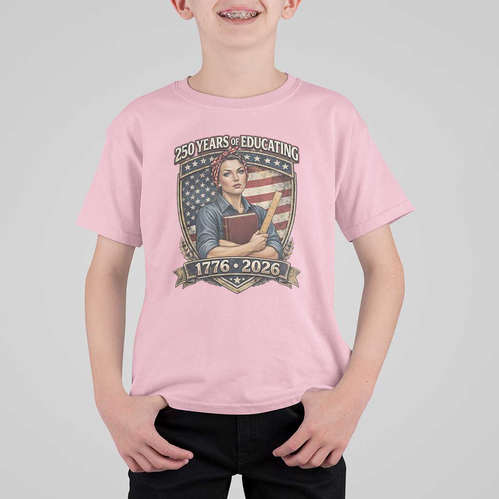 250 Years Of Educating America T Shirt For Kid Proud Teacher Patriotic Gift