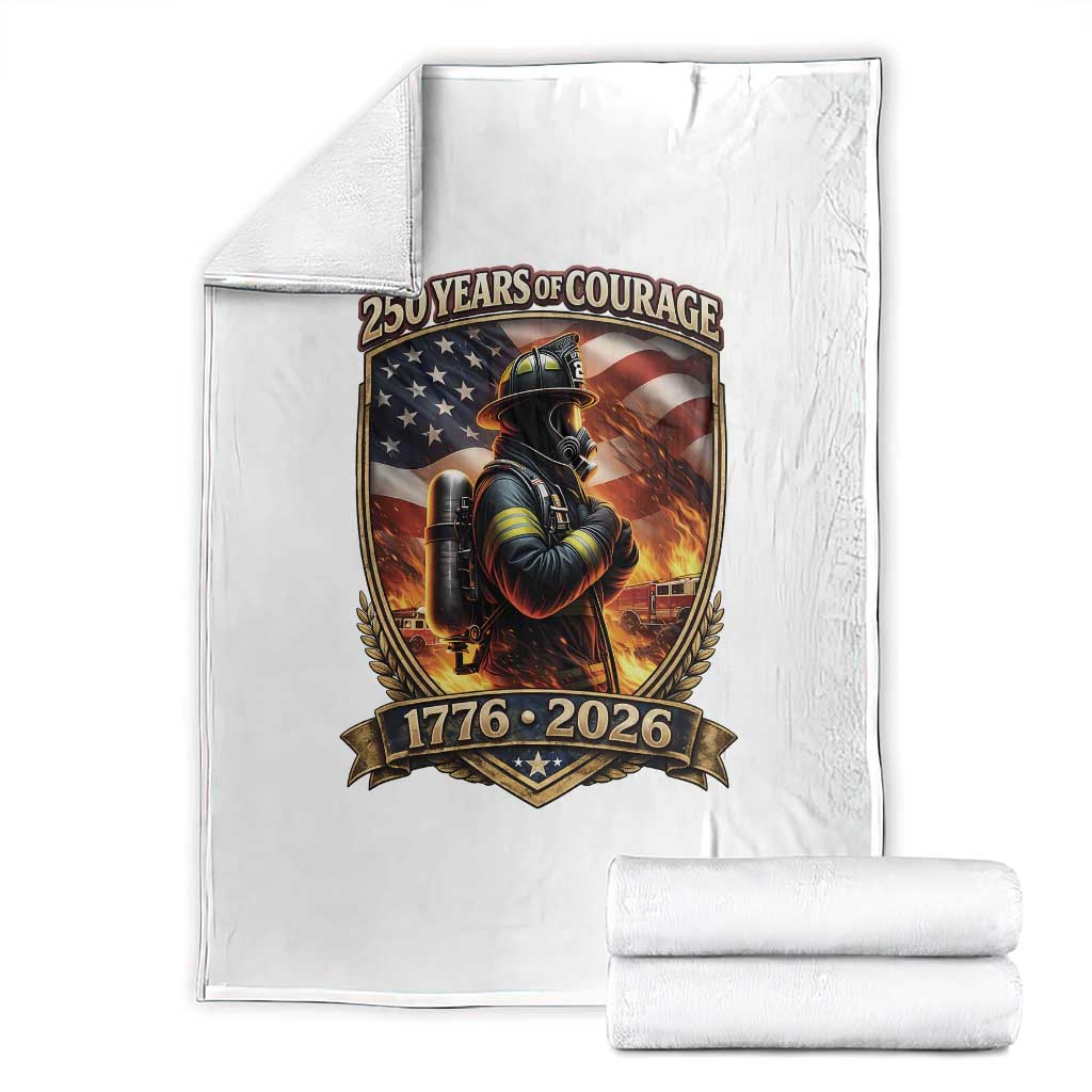Firefighter USA 250th Anniversary Gift Throw Blanket 250 Years Of Courage