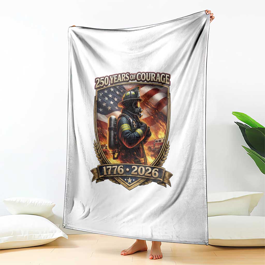 Firefighter USA 250th Anniversary Gift Throw Blanket 250 Years Of Courage
