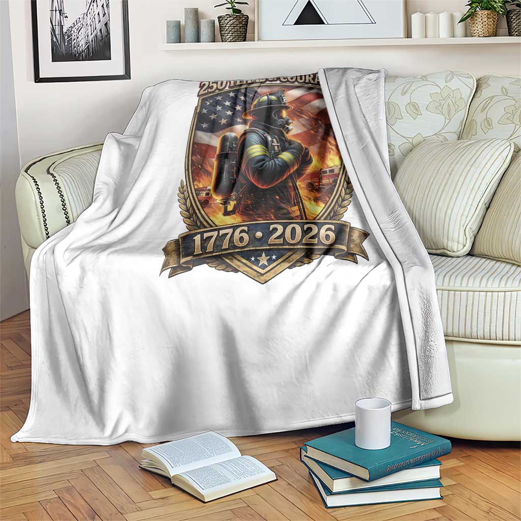 Firefighter USA 250th Anniversary Gift Throw Blanket 250 Years Of Courage