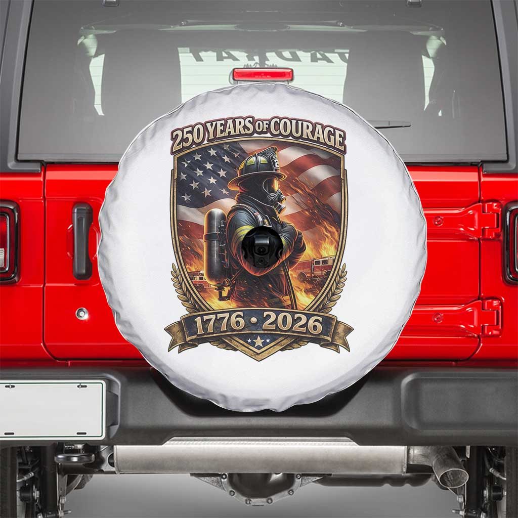Firefighter USA 250th Anniversary Gift Spare Tire Cover 250 Years Of Courage