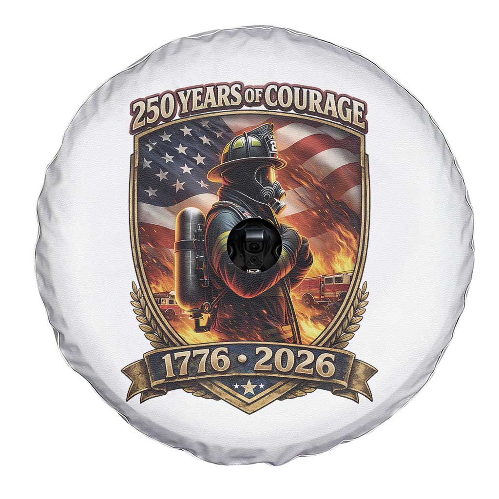 Firefighter USA 250th Anniversary Gift Spare Tire Cover 250 Years Of Courage