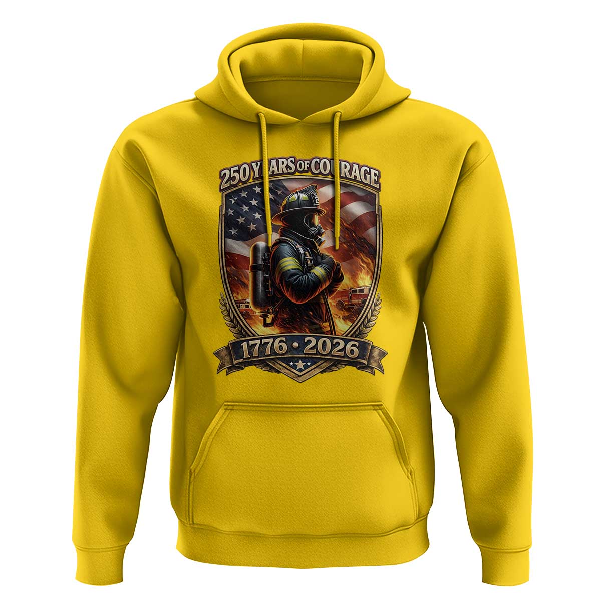 Firefighter USA 250th Anniversary Gift Hoodie 250 Years Of Courage