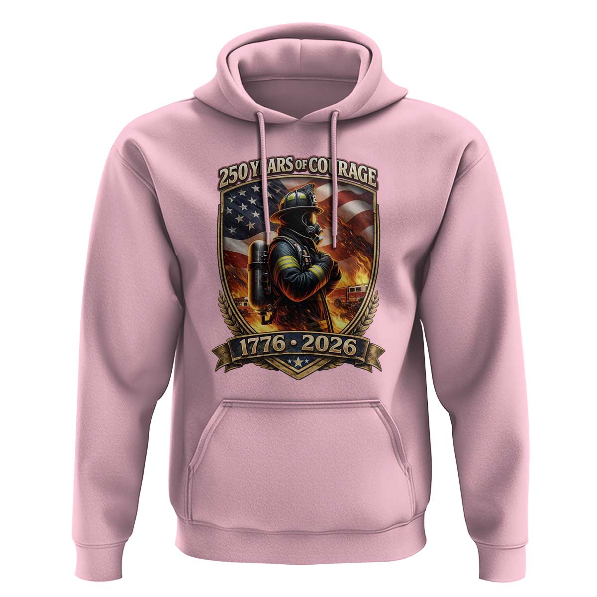 Firefighter USA 250th Anniversary Gift Hoodie 250 Years Of Courage